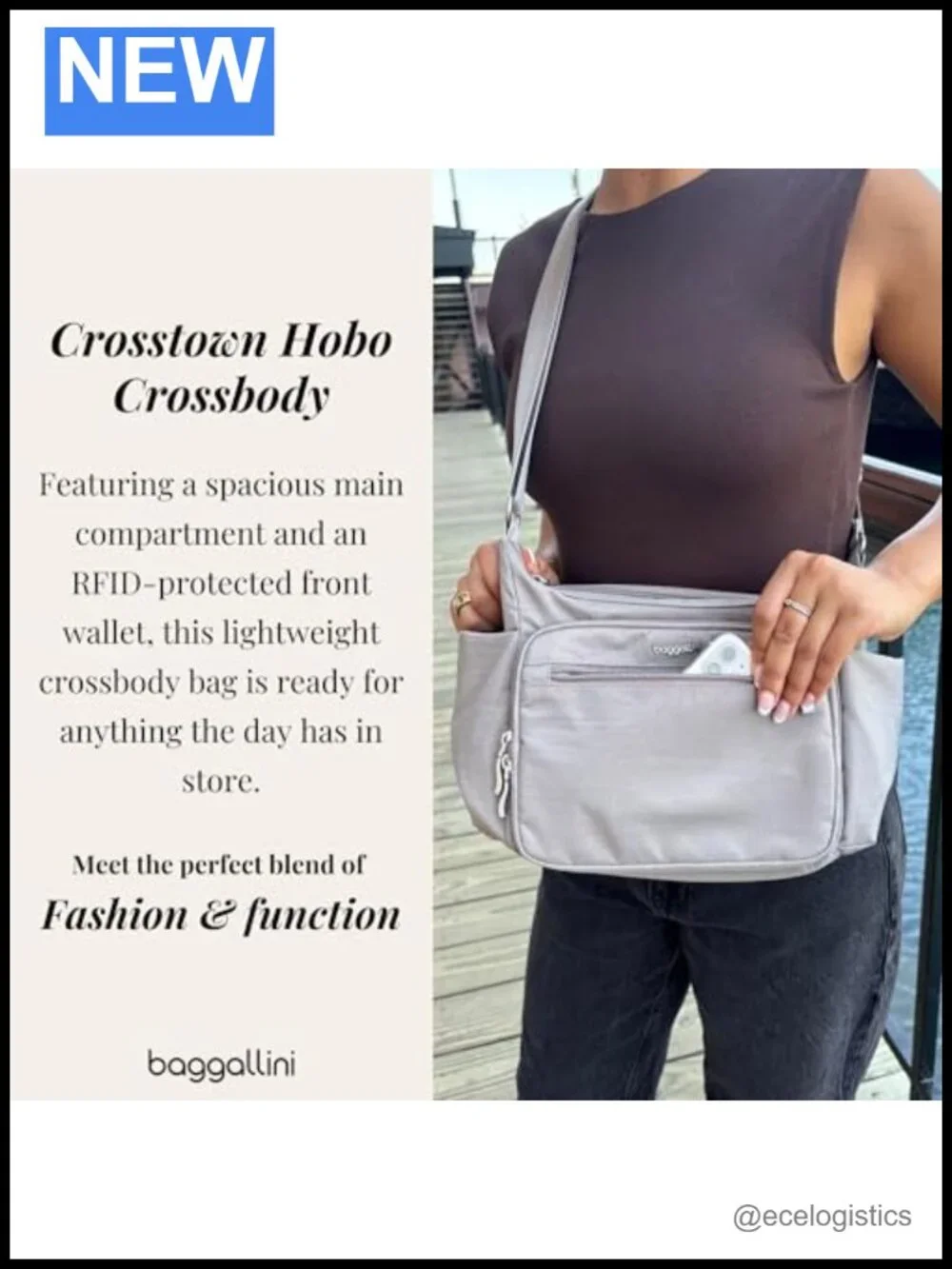 Nylon Hobo Crossbody Purse with RFID Protection